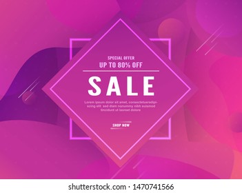Modern abstract gradient background in liquid and fluid style. Trend design of the world. 3D illustration template for web banner, business presentation, discount, advertisement.