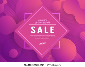 Modern abstract gradient background in liquid and fluid style. Trend design of the world. 3D illustration template for web banner, business presentation, discount, advertisement.