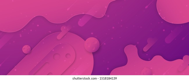 Modern abstract gradient background in liquid and fluid style. Trend creation of the world. 3D illustration template design in concept of space in the galaxy of the universe.
