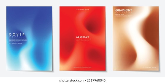 Modern abstract gradient blurred background set for cover poster banner brochure and card design. Vector illustration.