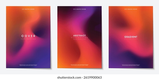 Moderno abstrato gradiente plano de fundo borrado definido para capa cartaz banner brochura e design de cartão. Ilustração vetorial.