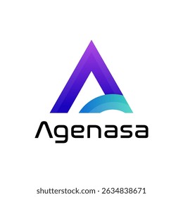 Diseño moderno del logotipo de la letra A del color abstracto del degradado