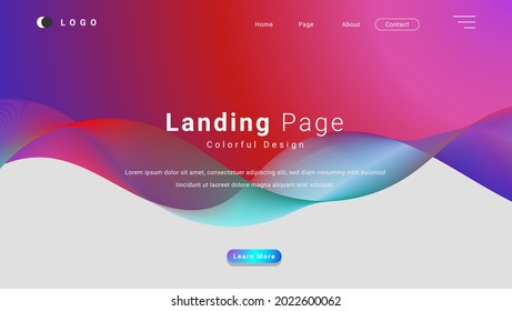 Modern Abstract Gradient Colorful Background With Dynamic Line Waves Design For Banner Or Landing Page Template