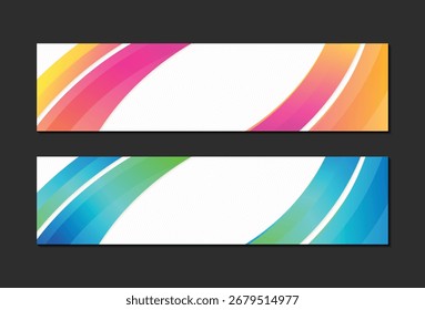 Modern Abstract Gradient Curve Shape Website Header Banner Set Template