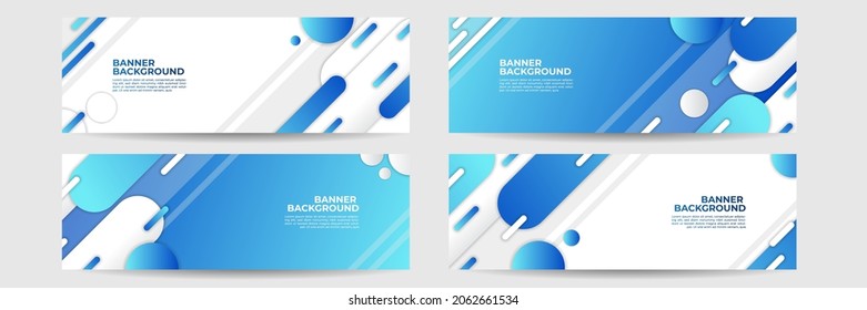 Modern abstract gradient dark blue technology banner background