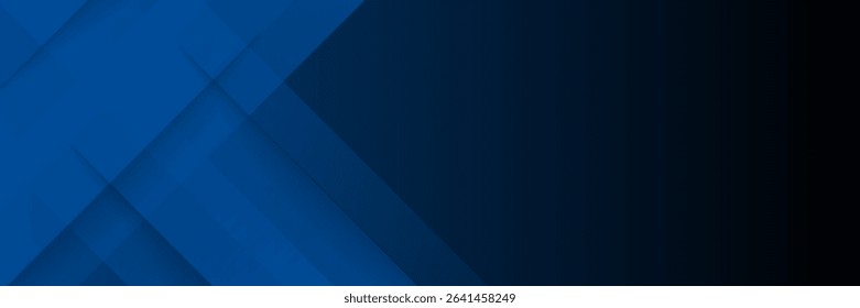 Modern abstract gradient dark blue banner background