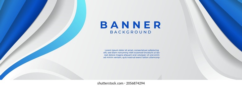 Modern abstract gradient dark navy blue banner and white background