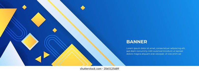 Modern abstract gradient dark navy blue banner background