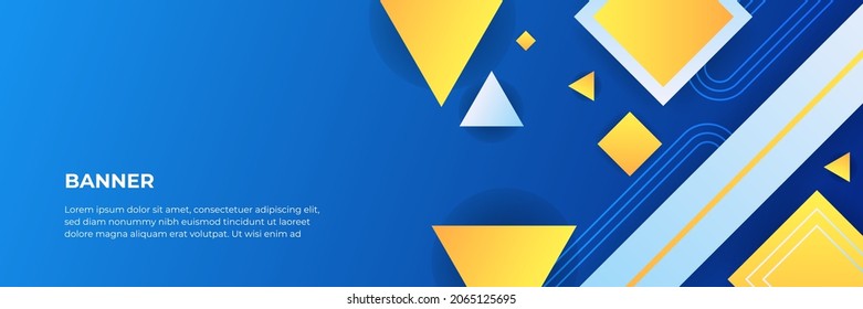 Modern abstract gradient dark navy blue banner background