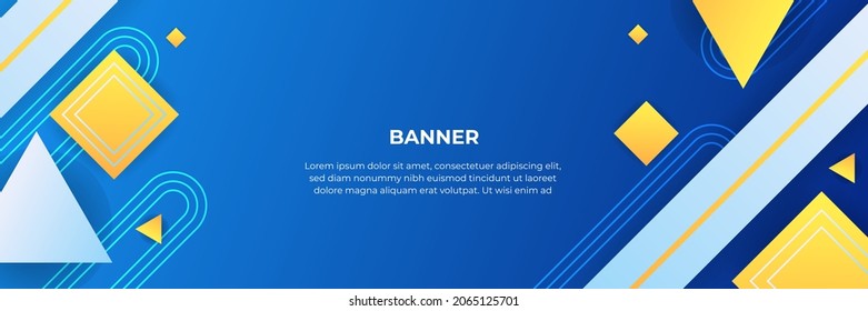 Modern abstract gradient dark navy blue banner background