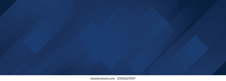 Modern abstract gradient dark navy blue banner. Minimal geometric dark blue light banner background abstract design. Vector abstract graphic design banner pattern background template.