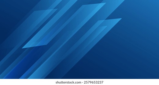 Modern abstract gradient dark navy blue banner background