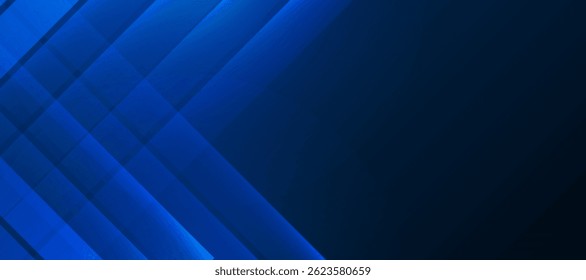 Modern abstract gradient dark navy blue banner background. blue banner background with modern dynamic stripes and lines pattern.Suit for cover, poster, banner, brochure, header, website