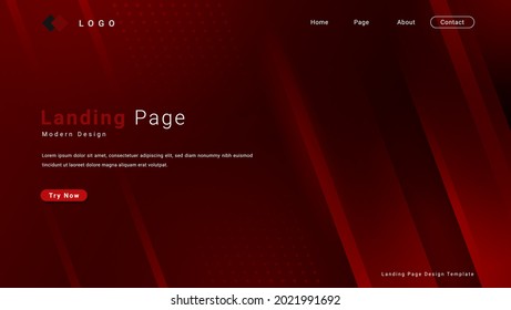 Modern Abstract Gradient Light Red Landing Page Template With Stripes Shape And Halftone Pattern