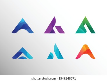 Modern Abstract Gradient A Logo Set