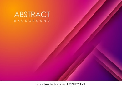 Modern abstract gradient orange and purple colorfull background concept with gold line and dots decoration