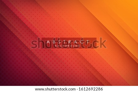 Modern abstract gradient orange and purple background concept with gold line and dots decoration