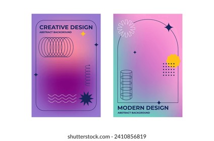 Modern abstract gradient posters. Creative futuristic background, banner, flyer. Linear geometry. Template for social media posts, digital marketing.