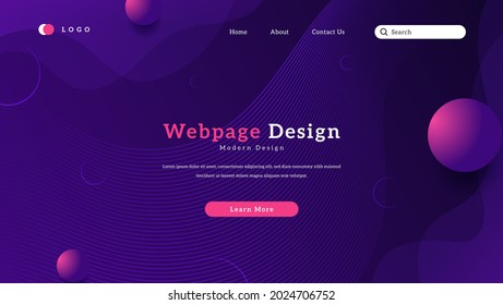 Modern Abstract Gradient Purple With Dynamic Wavy Lines Design For Banner Or Landing Page Template