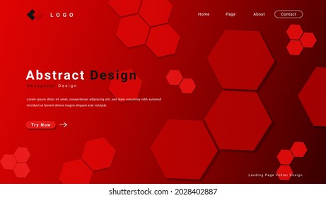 Modern Abstract Gradient Red 3d Hexagonal Background Design For Banner, Frame, Poster Or Landing Page Template