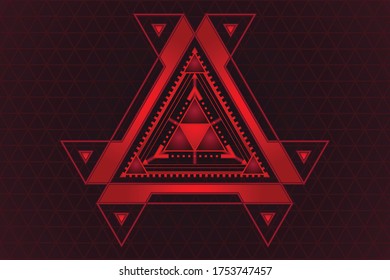 MODERN ABSTRACT GRADIENT RED AND BLACK TRIANGLE TECHNOLOGY BACKGROUND