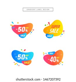 Modern abstract gradient shapes for shopping, sale promotion, discount title frame.