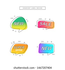Modern abstract gradient shapes for shopping, sale promotion, discount title frame.