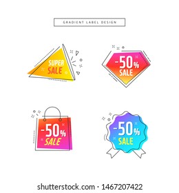 Modern abstract gradient shapes for shopping, sale promotion, discount title frame.