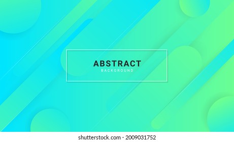 Modern Abstract Gradient Vibrant Green Blue Background With 3d Rounded Shapes Design. Can Be Use For Landing, Banner, Motion Or Cover.