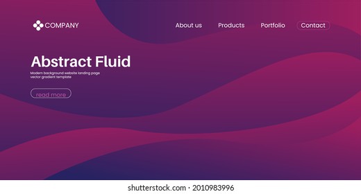 Modern abstract gradient wavy geometric background. Very useable for landing page, website, banner, poster, event, Minimal geometric background. Dynamic shapes composition. Landing page template. 