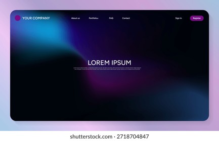 Página de aterrizaje Abstractas moderna del Sitio web del gradiente con los Colores luminosos