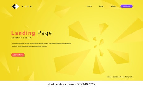 Moderner, abstrakter, gelber 3D-mehrfarbiger Hintergrund für Banner, Website oder Landing Page-Vorlage