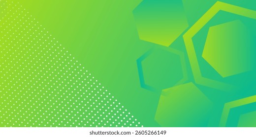 Modern abstract gradient yellow and green colour background with geometric hexagons futuristic Luxury background.