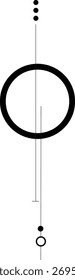 Modern Abstract Graphic with Circle and Dots ,Cosmic Geometry