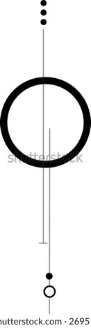 Modern Abstract Graphic with Circle and Dots ,Cosmic Geometry