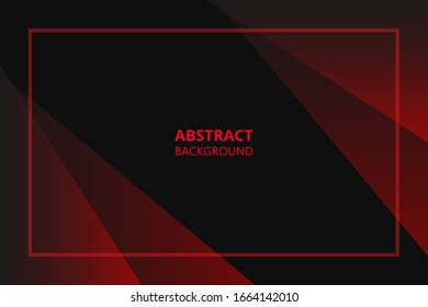 Modern abstract graphic design background. Black and red geometric shapes on a dark gradient.