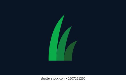 Modern abstract Grass logo. This logo icon incorporate with three shape in the creative way.