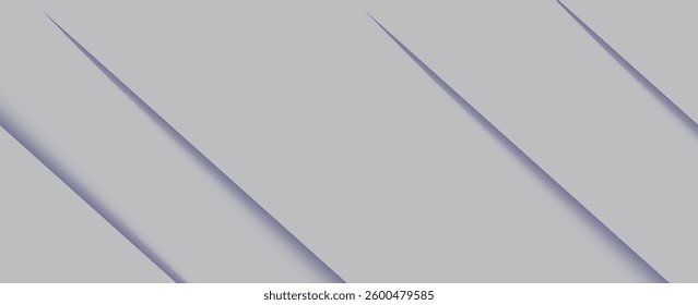 Modern abstract gray background with diagonal line. Simple graphic design element. Futuristic concept. Horizontal banner template with space for your text. Vector