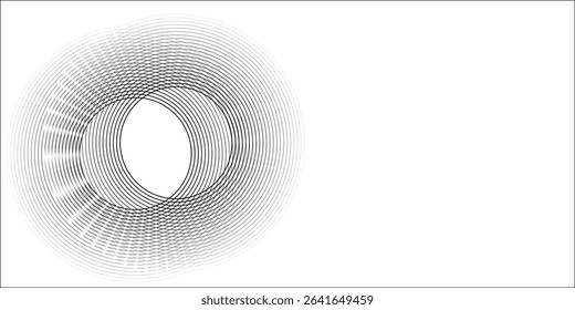 Modern abstract gray background, Elegant circle shape design. Shiny white gradient circular lines pattern. Futuristic concept. Suitable for banners, brochures, covers, pamphlets, vectors