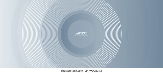 Modern abstract gray background with space for your text. Elegant circle shape design. Shiny white gradient circular lines pattern. Futuristic concept
