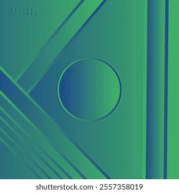 Modern abstract Green background with glowing geometric lines. Dark Gree gradient circle shape design. Futuristic technology concept.