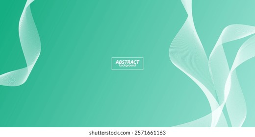 Modern abstract green banner background. White wave line pattern background template abstract graphic design banner. Vector eps10