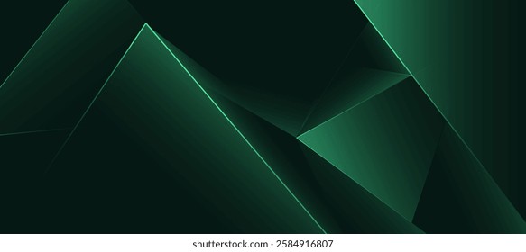 Modern abstract green with black polygon luxury background vector