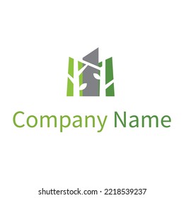 Modern abstract green city logotype