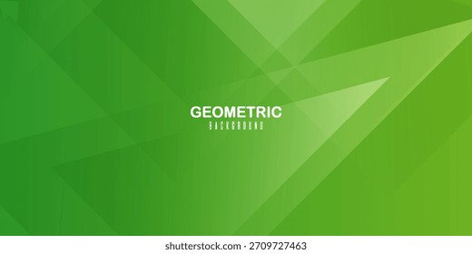 Fondo geométrico verde Abstractas moderno con triángulos transparentes superpuestos. Concepto de Tecnología futurista
