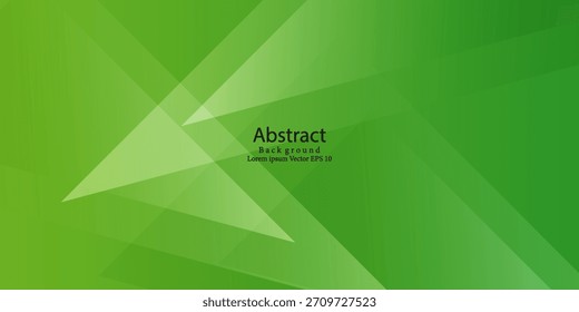 Modern Abstract Green Geometric Background with Overlapping Transparent Triangles