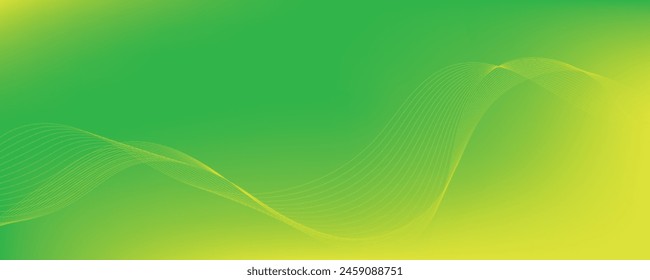 Modern abstract green gradient background with waves