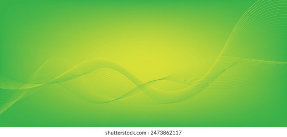 Modern abstract green gradient background with waves	