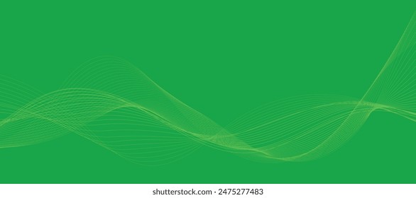 Modern abstract green gradient background with waves	