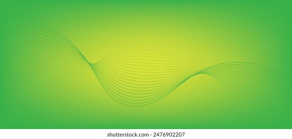 Modern abstract green gradient background with waves	